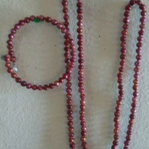 Endless Red Wooden Necklace and Choker